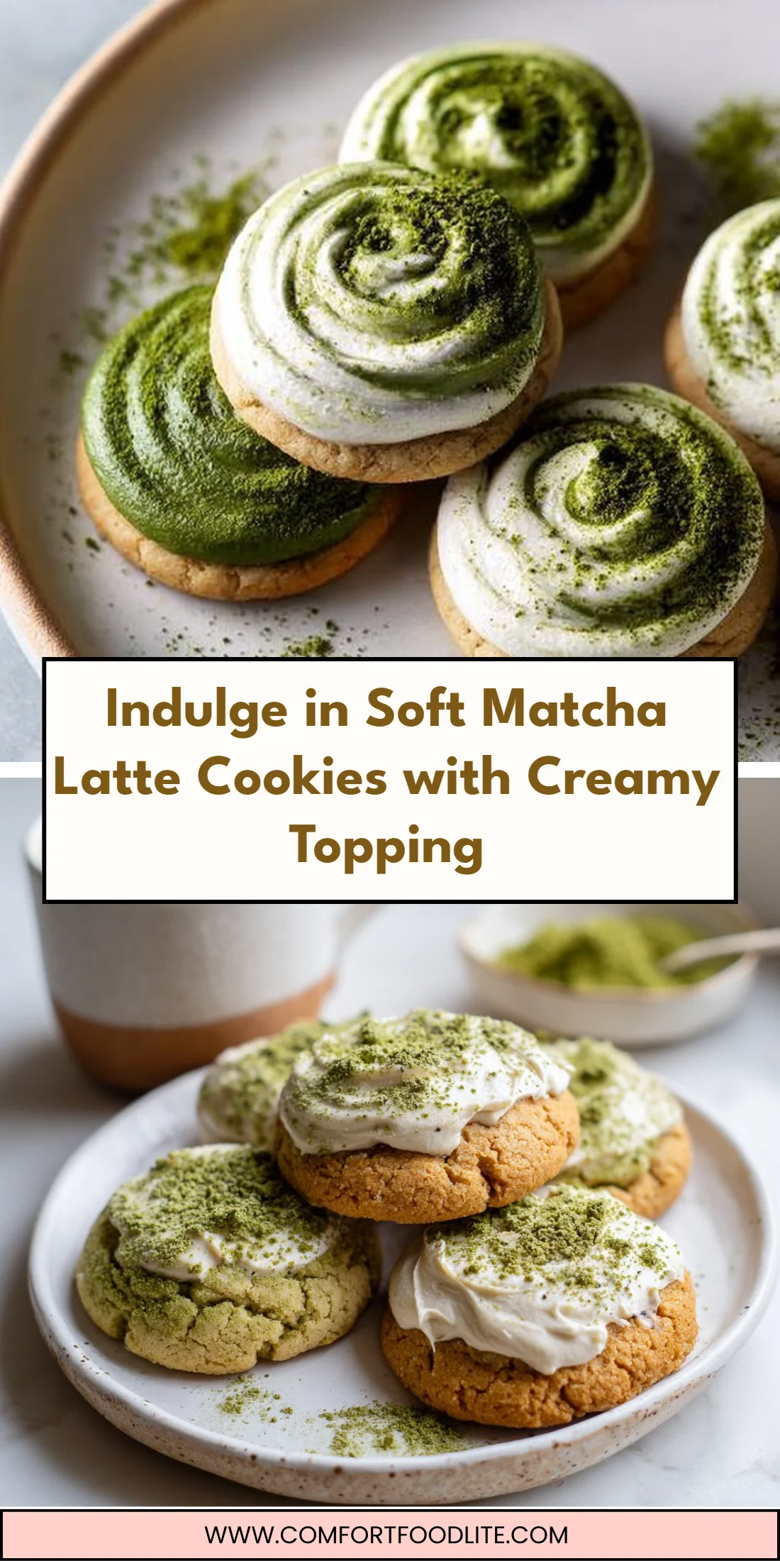 Indulge in Soft Matcha Latte Cookies with Creamy Topping