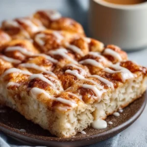 Irresistibly soft cinnamon focaccia with a golden brown crust and cinnamon sugar topping