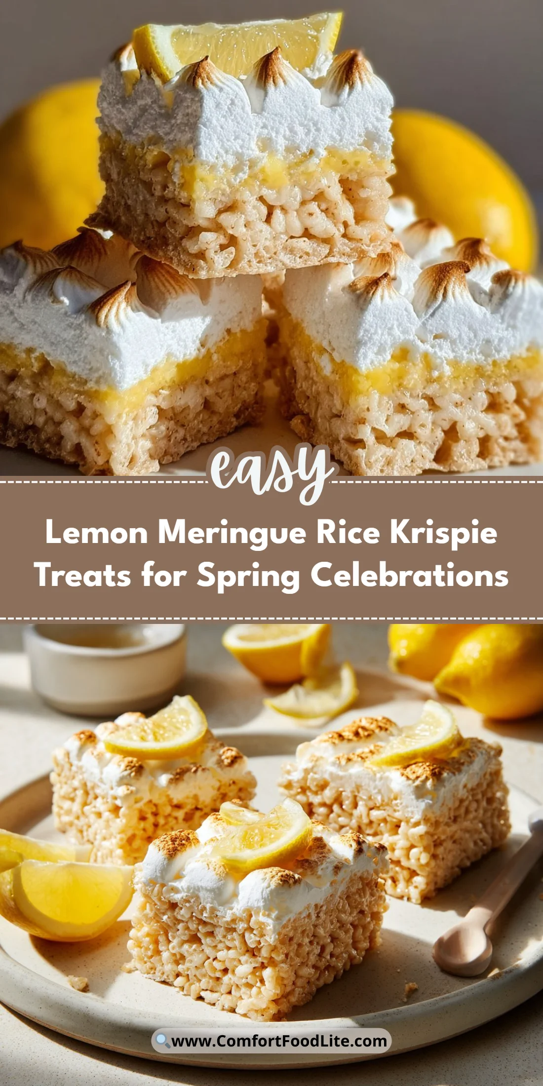Lemon Meringue Rice Krispie Treats for Spring Celebrations