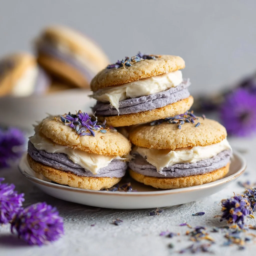 London Fog Cookies with Lavender Cream Cheese Frosting