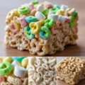 Colorful Lucky Charms Treats made from marshmallows and cereal