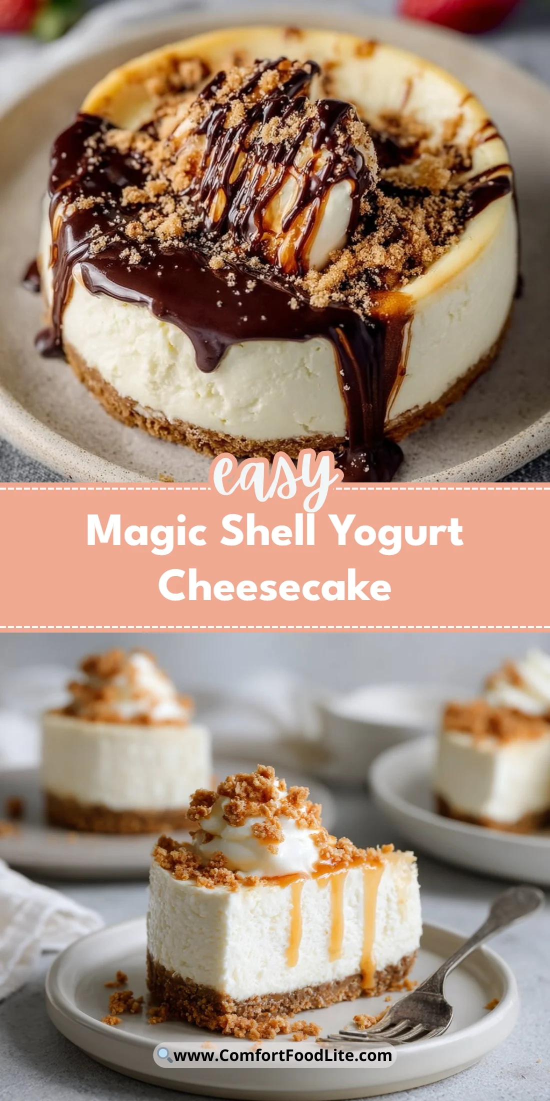 Magic Shell Yogurt Cheesecake
