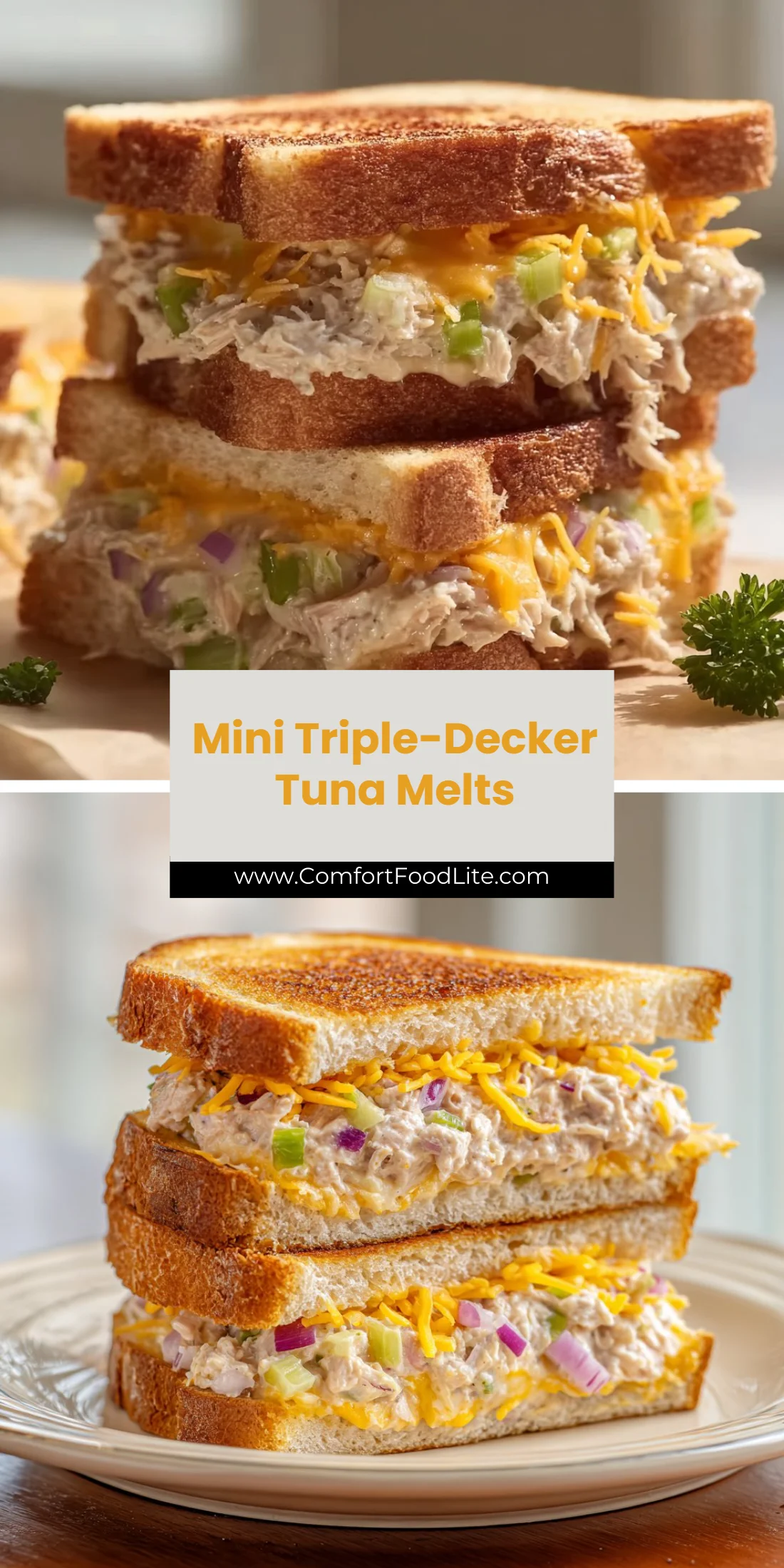 Mini Triple-Decker Tuna Melts
