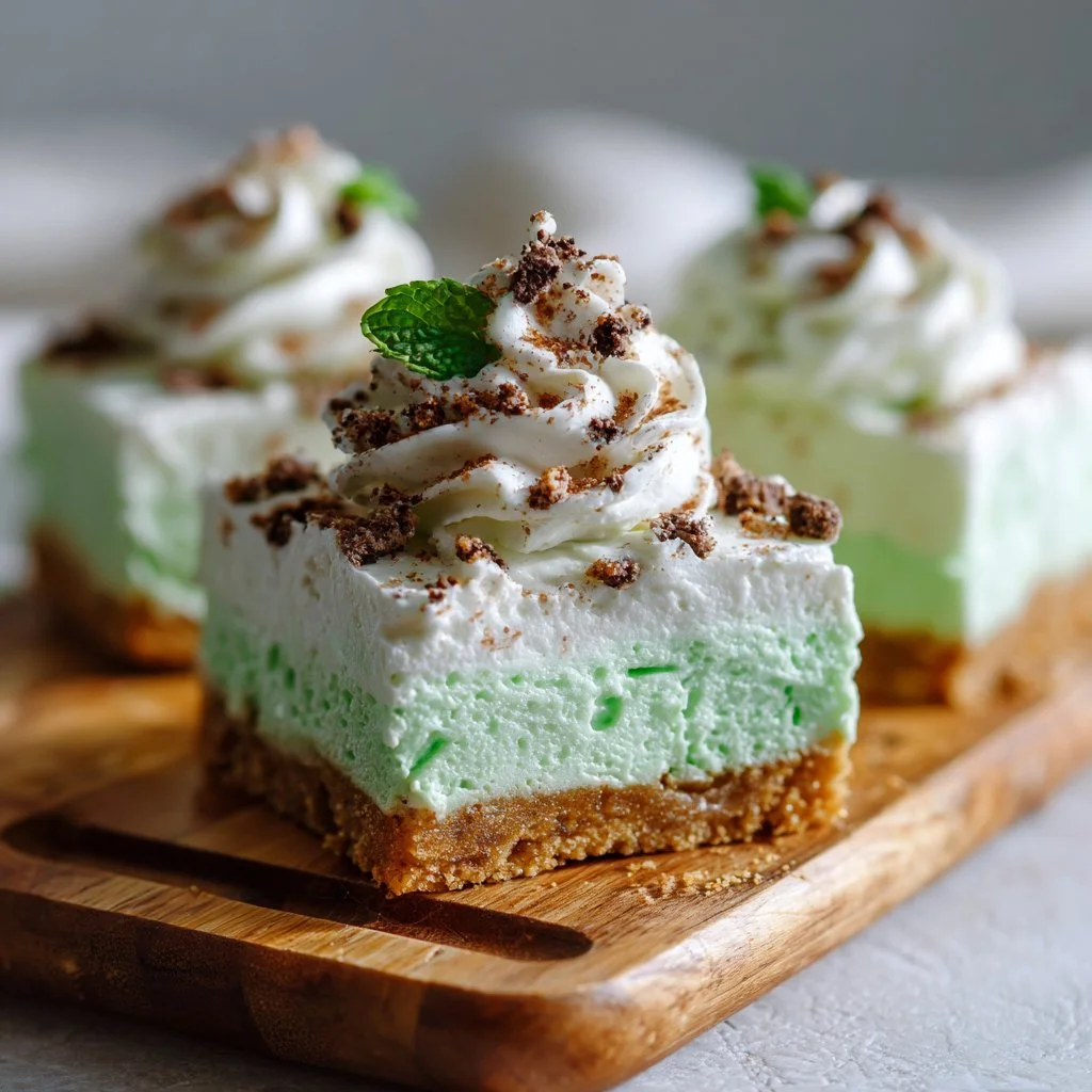 No-Bake Shamrock Shake Cheesecake Bars