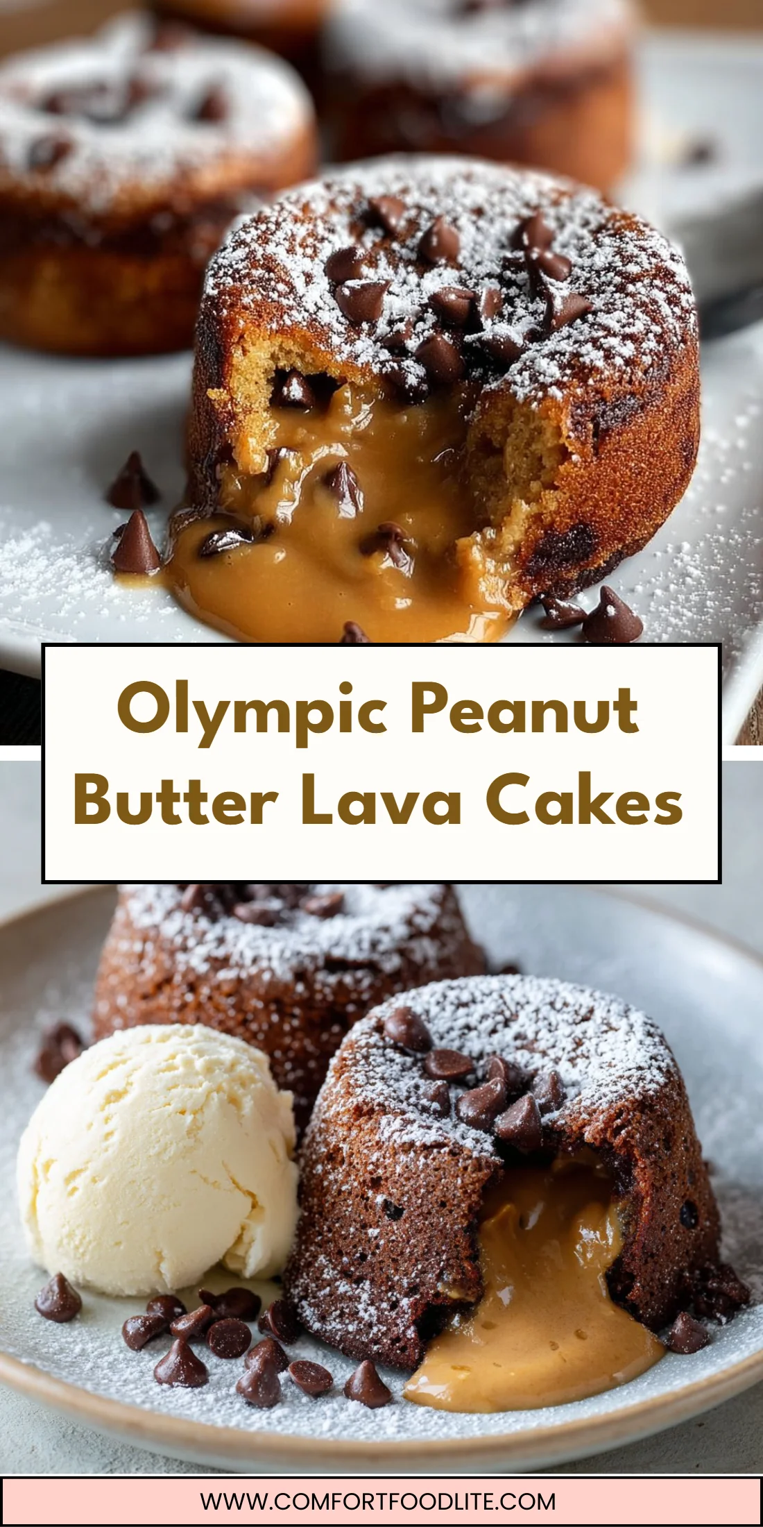 Olympic Peanut Butter Lava Cakes
