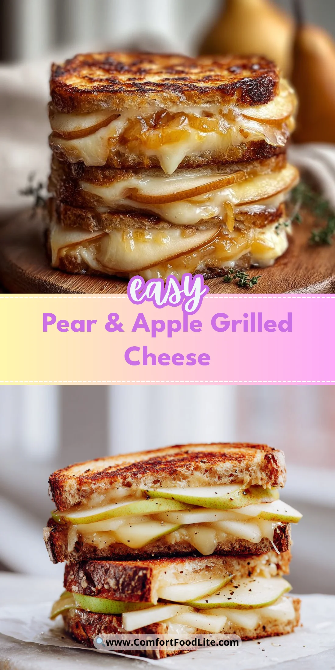 Pear & Apple Grilled Cheese
