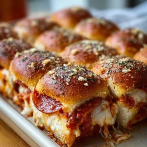 Delicious pizza sliders served on a platter with toppings and dipping sauce.