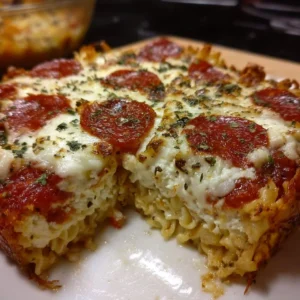 Pizza Style Cottage Cheese Bake topped with fresh herbs and cheese.