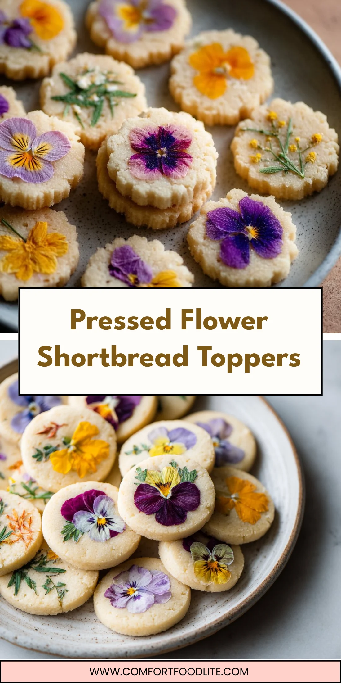 Pressed Flower Shortbread Toppers