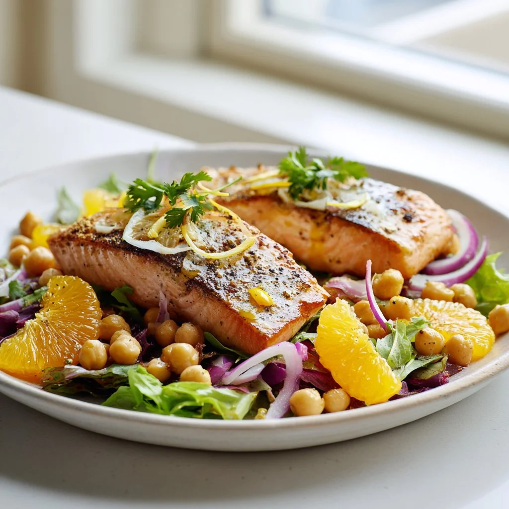 Salmon, Chickpea, and Orange Salad