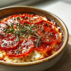 Delicious cottage cheese pizza bowl topped with fresh ingredients