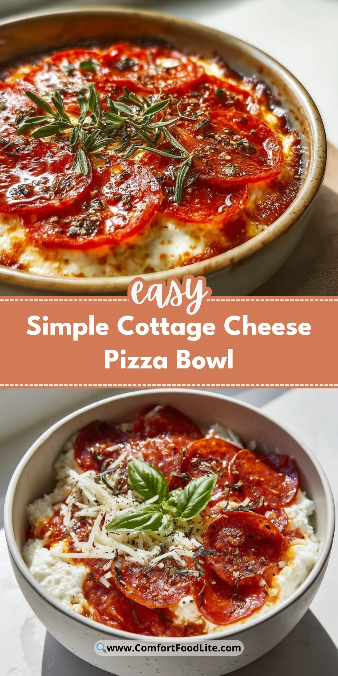 Simple Cottage Cheese Pizza Bowl
