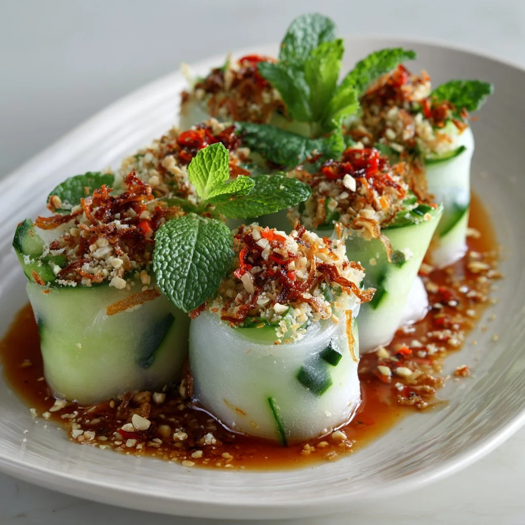 Smashed Cucumber & Chili Crunch Rolls