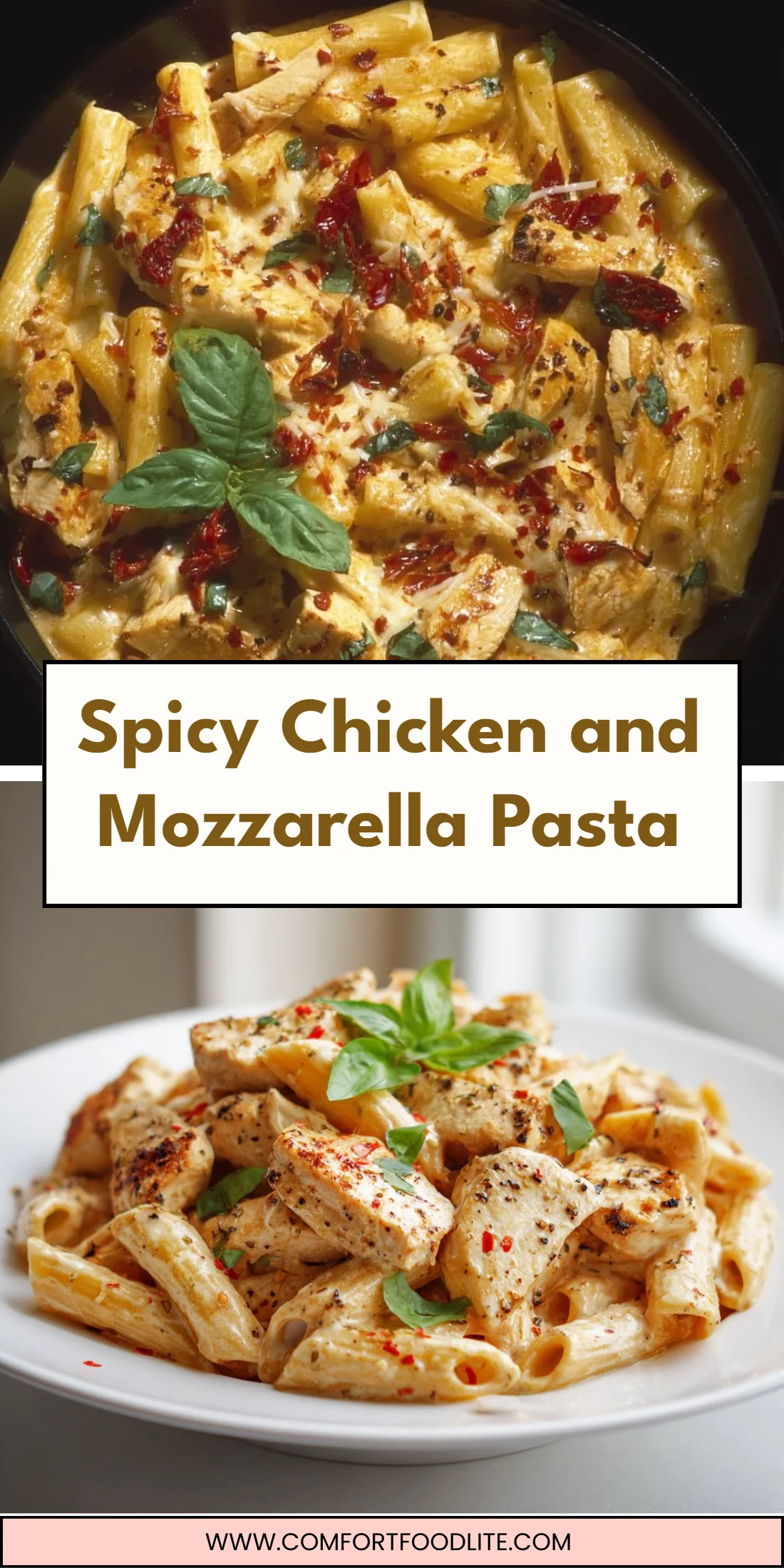Spicy Chicken and Mozzarella Pasta