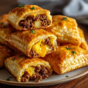 Savory beef and potato pockets served as appetizers for St. Patrick's Day