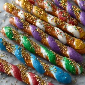 Festive St. Patrick's Day pretzels shaped and decorated for the holiday