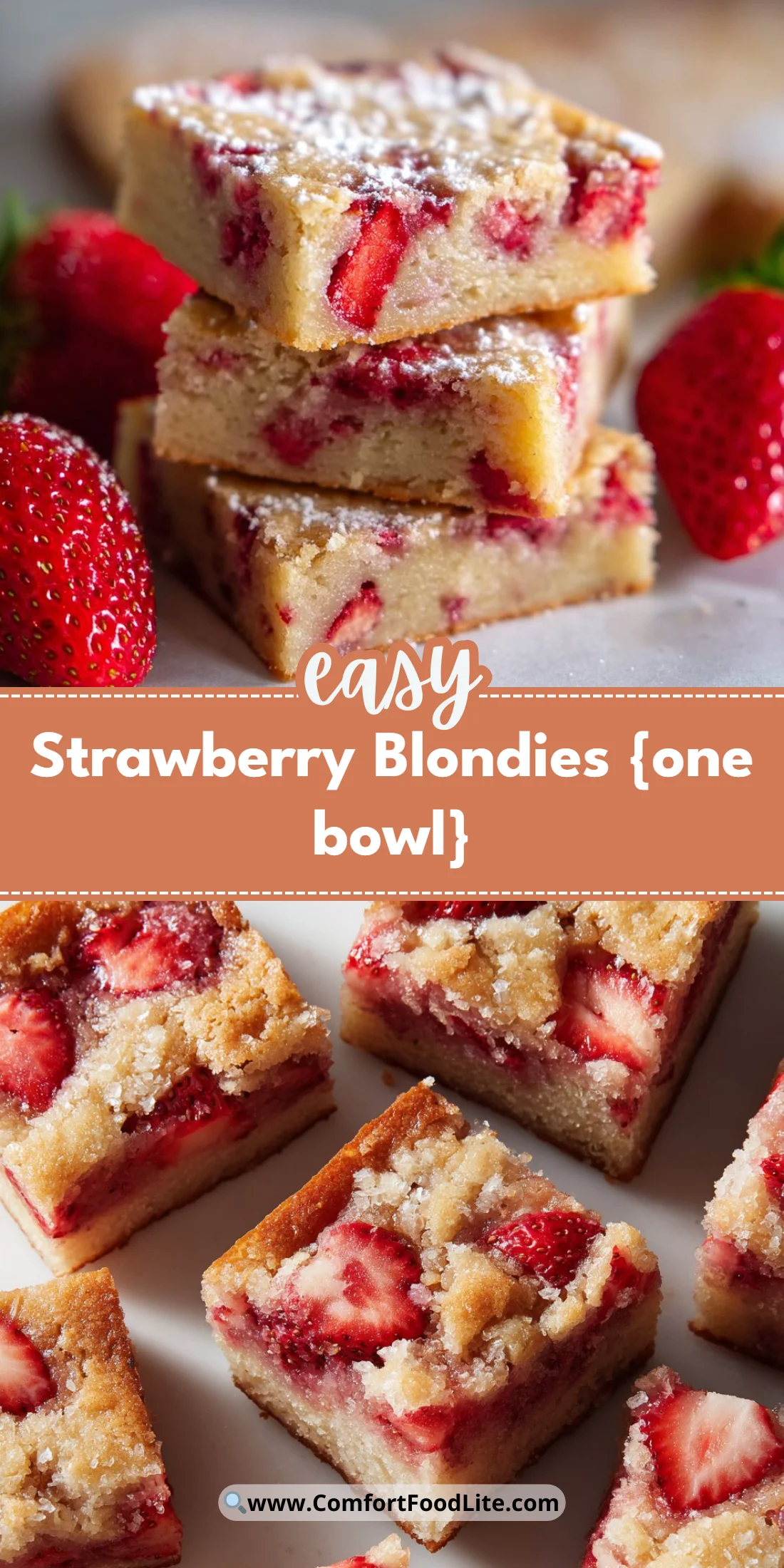Strawberry Blondies {one bowl}