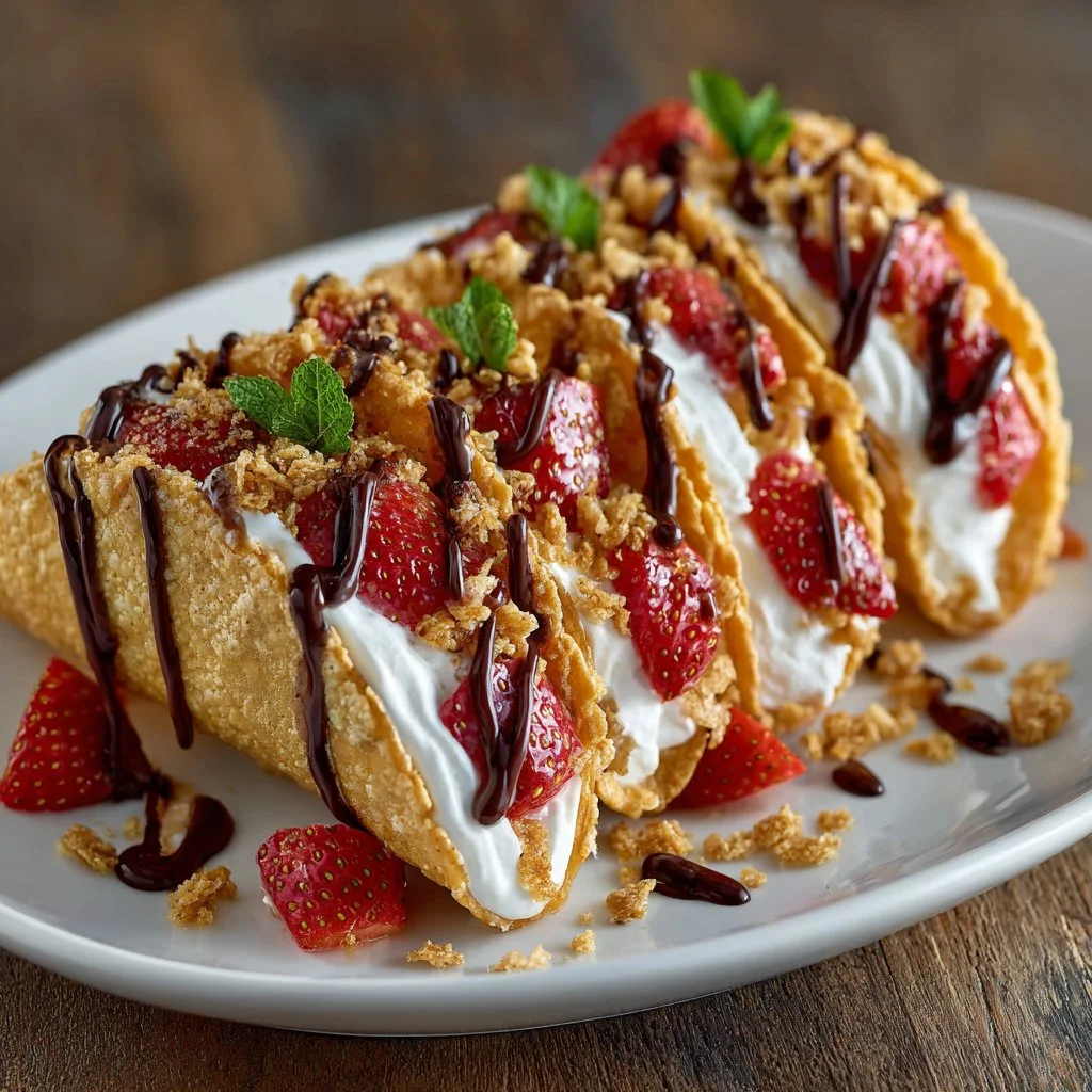 Strawberry Crunch Cheesecake Tacos