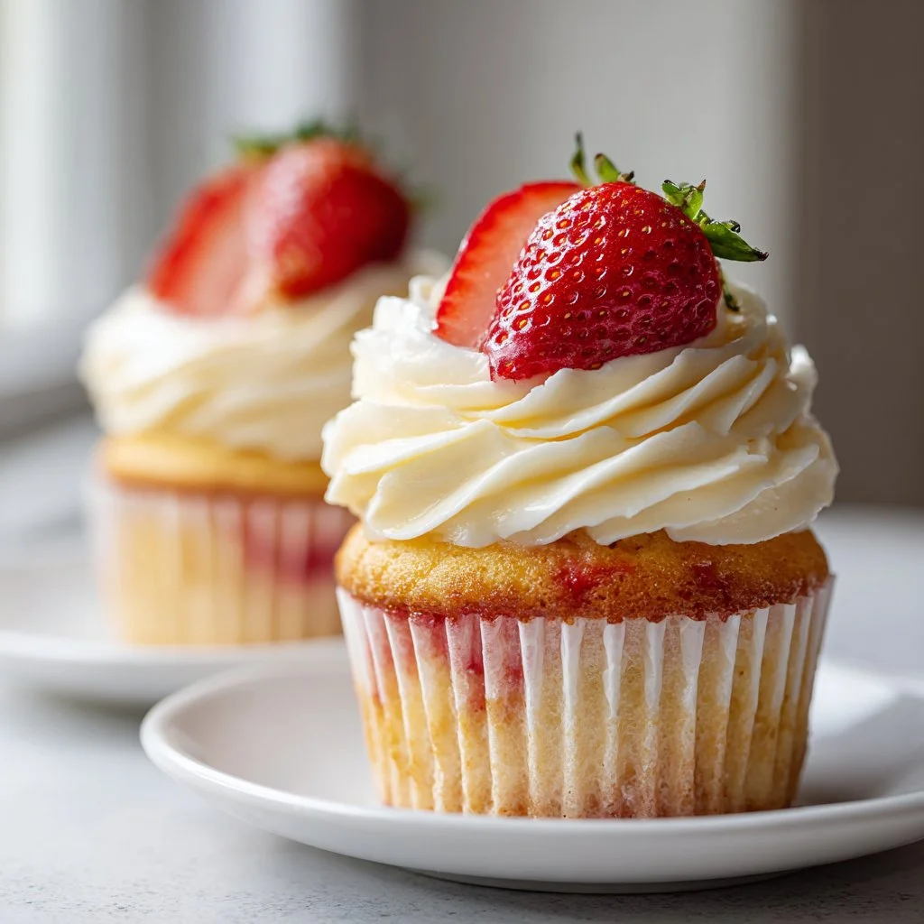 Strawberry Filled Cupcakes