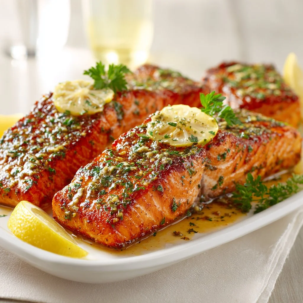 Texas Roadhouse Style Baked Salmon that Melts in Your Mouth