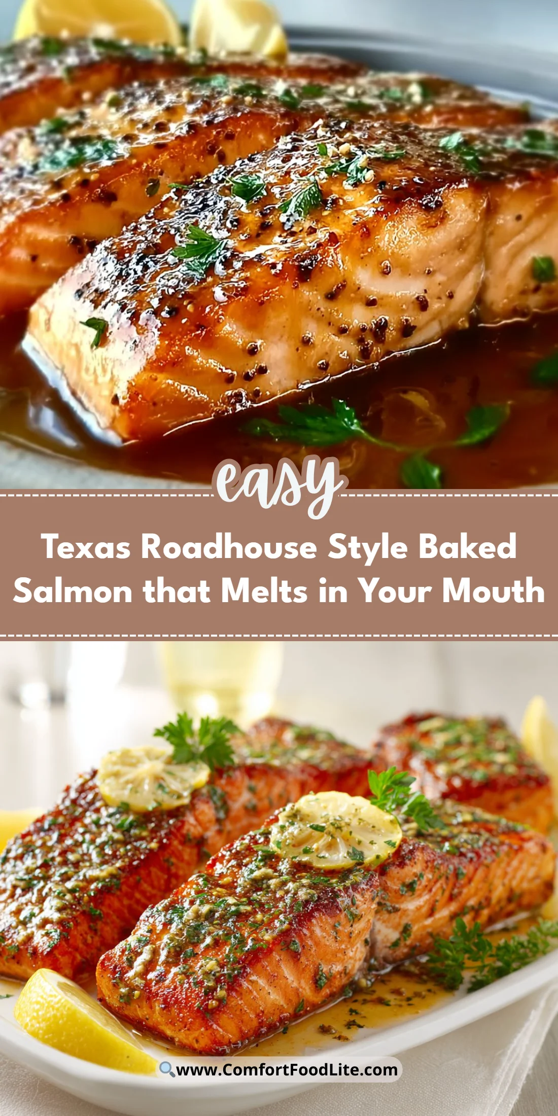 Texas Roadhouse Style Baked Salmon that Melts in Your Mouth