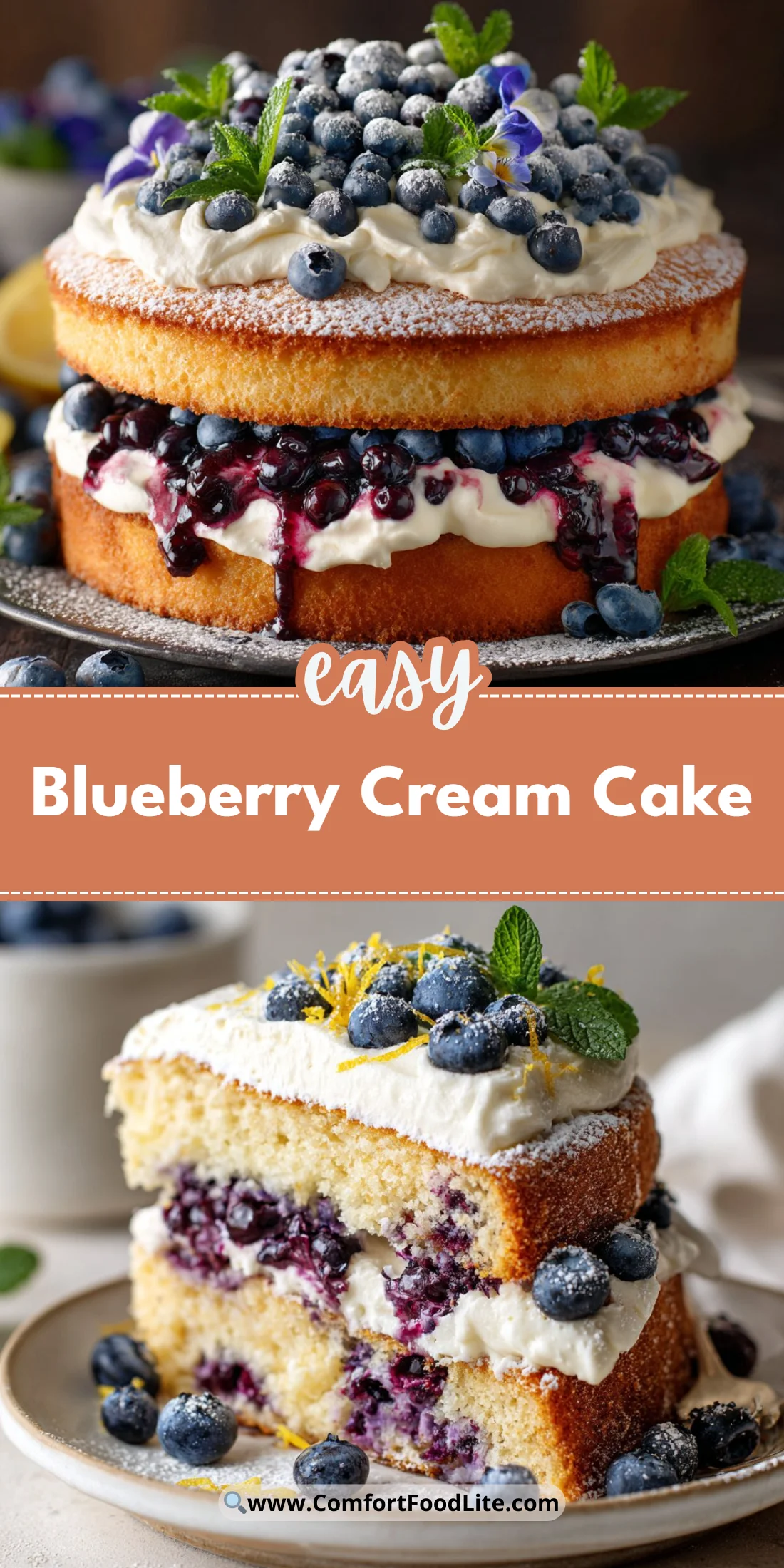Blueberry Cream Cake