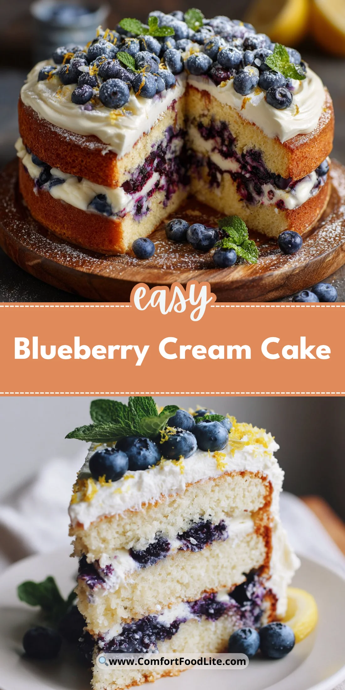 Blueberry Cream Cake