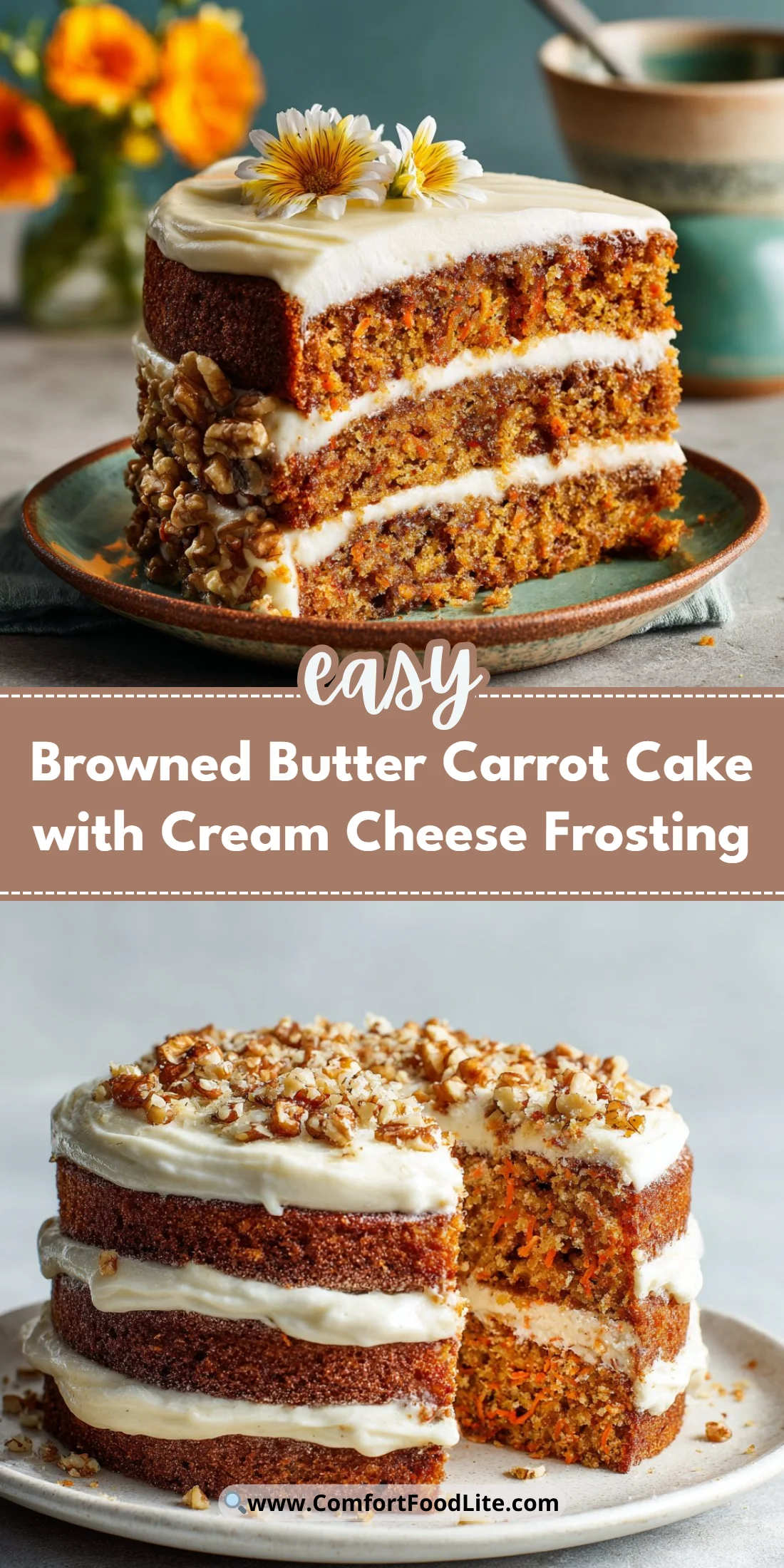 Browned Butter Carrot Cake with Cream Cheese Frosting
