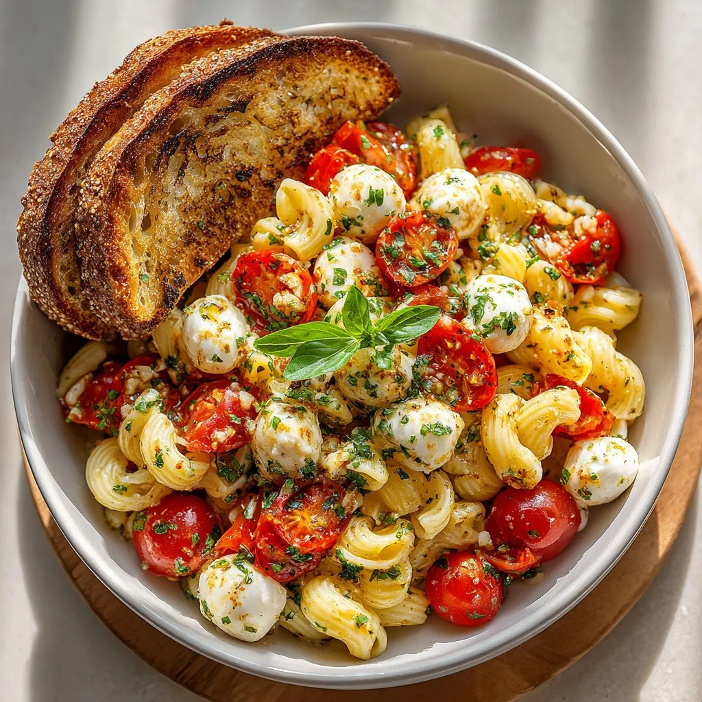 Bruschetta Pasta Salad With Mini Mozzarella Balls