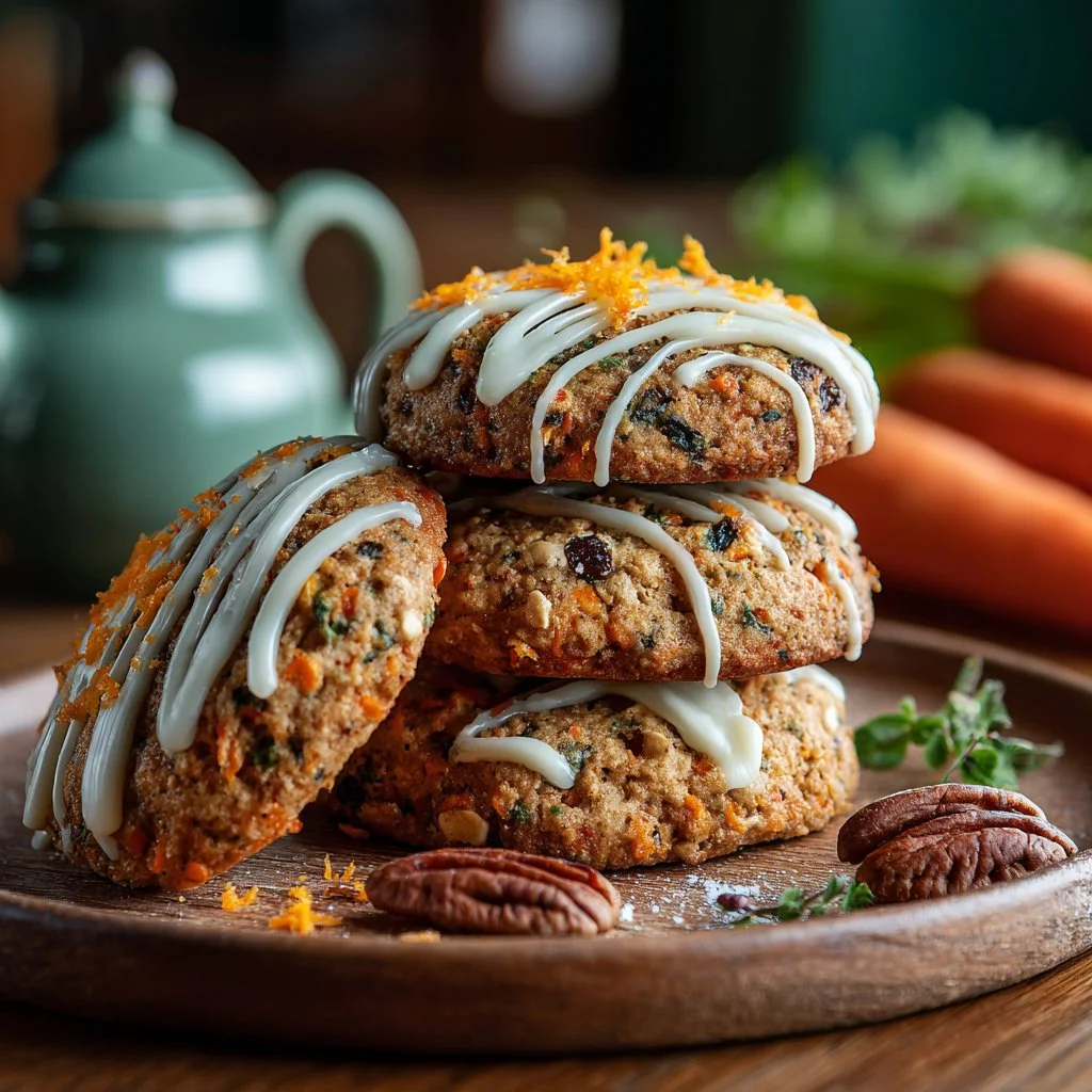 Delicious soft carrot cake cookies with cream cheese frosting