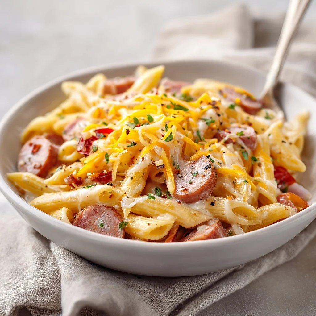 Cheesy Kielbasa Pasta