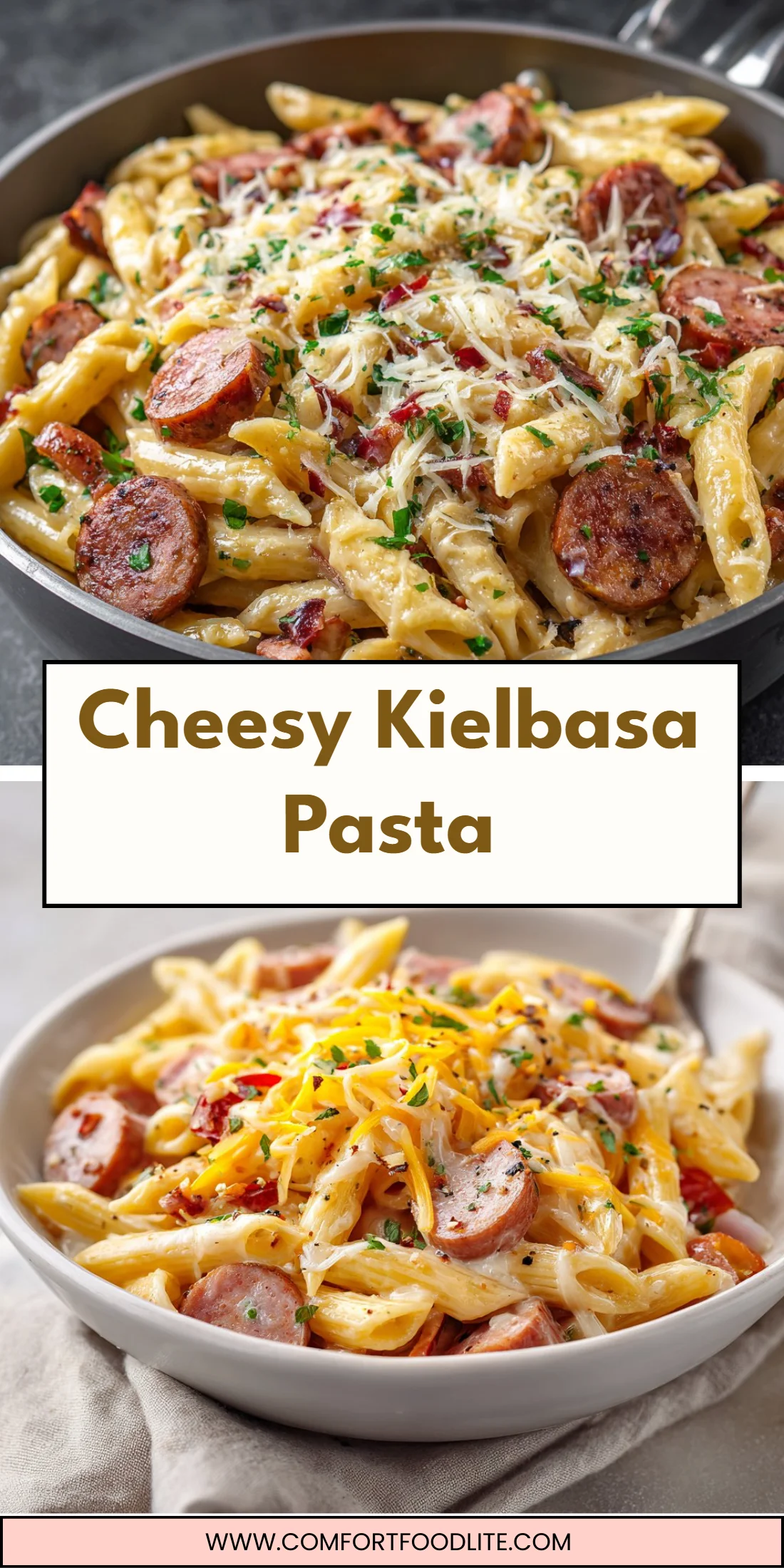 Cheesy Kielbasa Pasta
