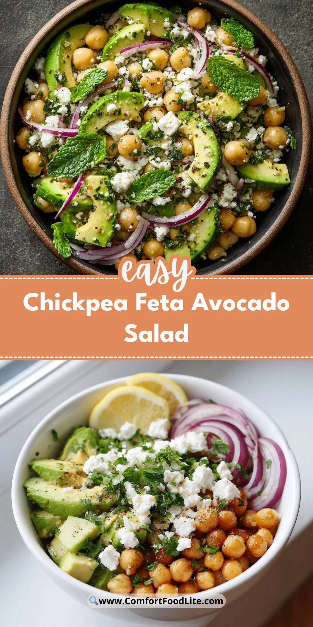Chickpea Feta Avocado Salad