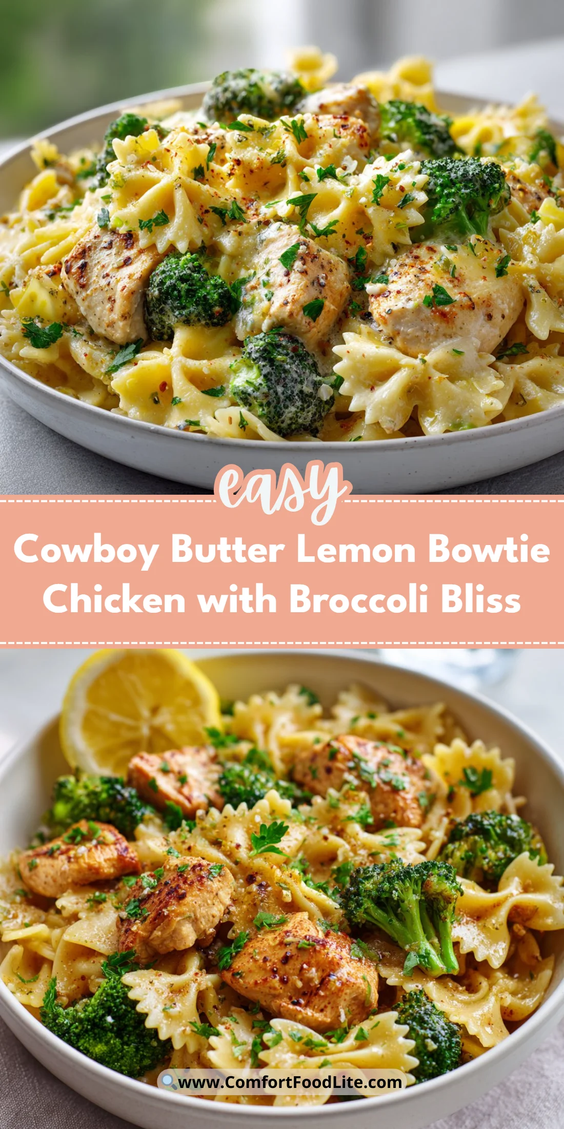 Cowboy Butter Lemon Bowtie Chicken with Broccoli Bliss