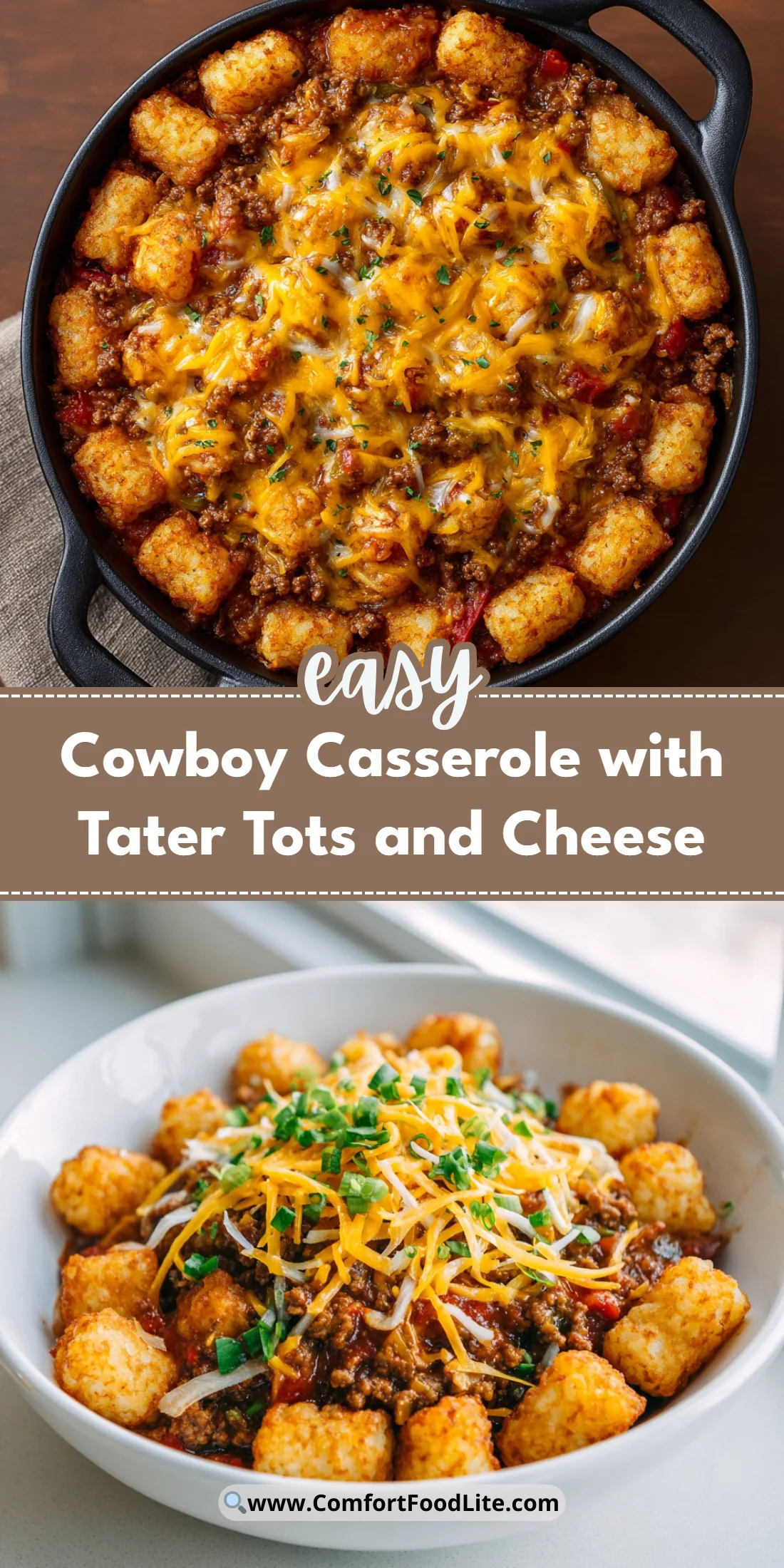 Cowboy Casserole with Tater Tots and Cheese
