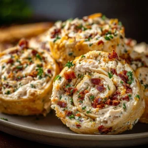 Crack Chicken Pinwheels filled with creamy chicken and herbs