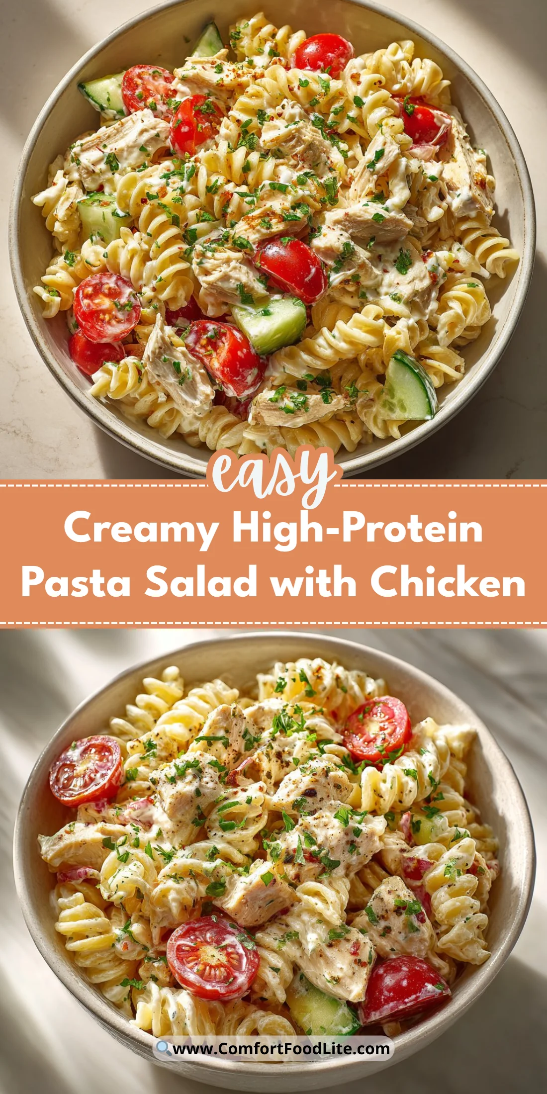 Creamy High-Protein Pasta Salad with Chicken