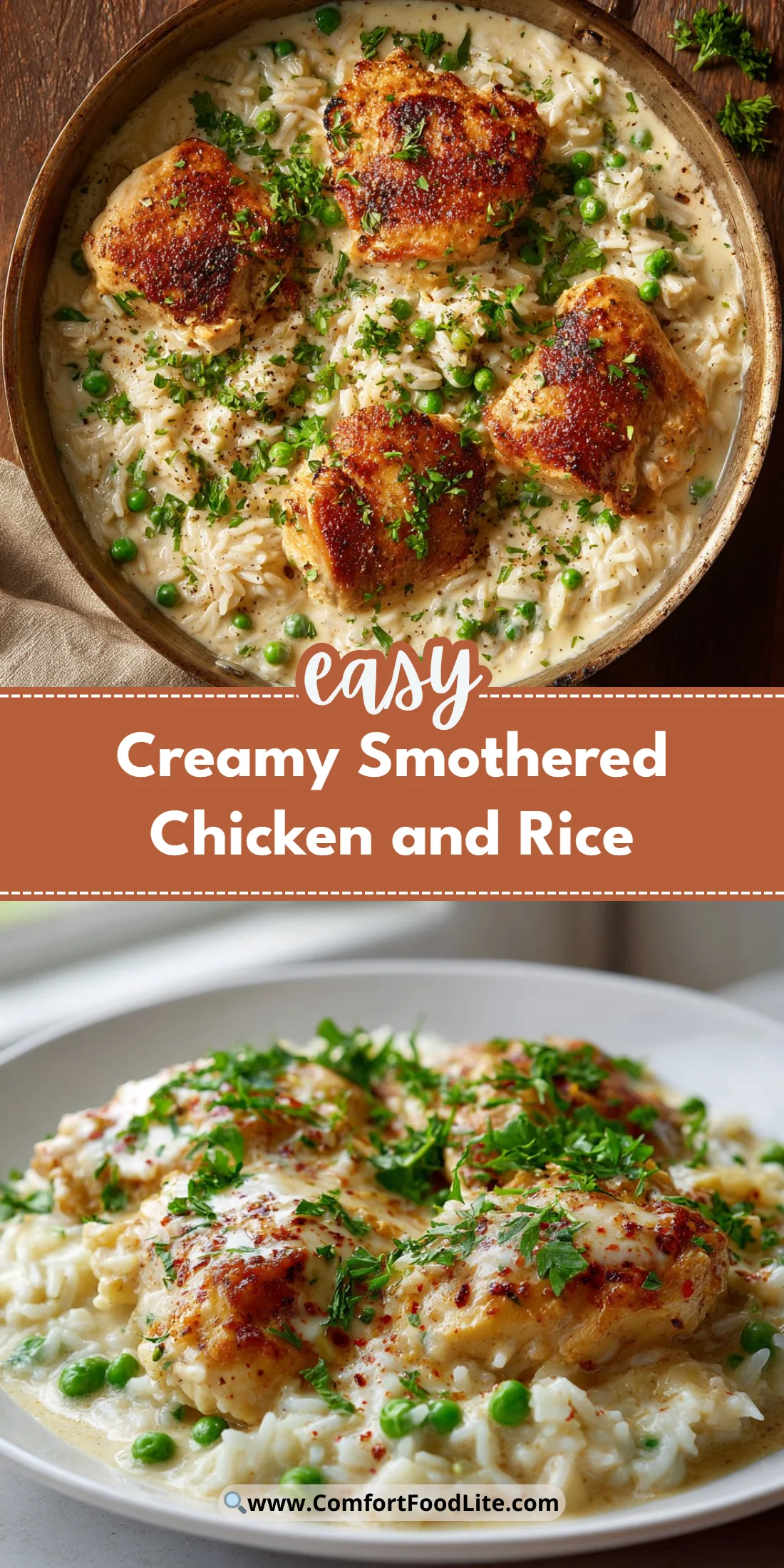 Creamy Smothered Chicken and Rice