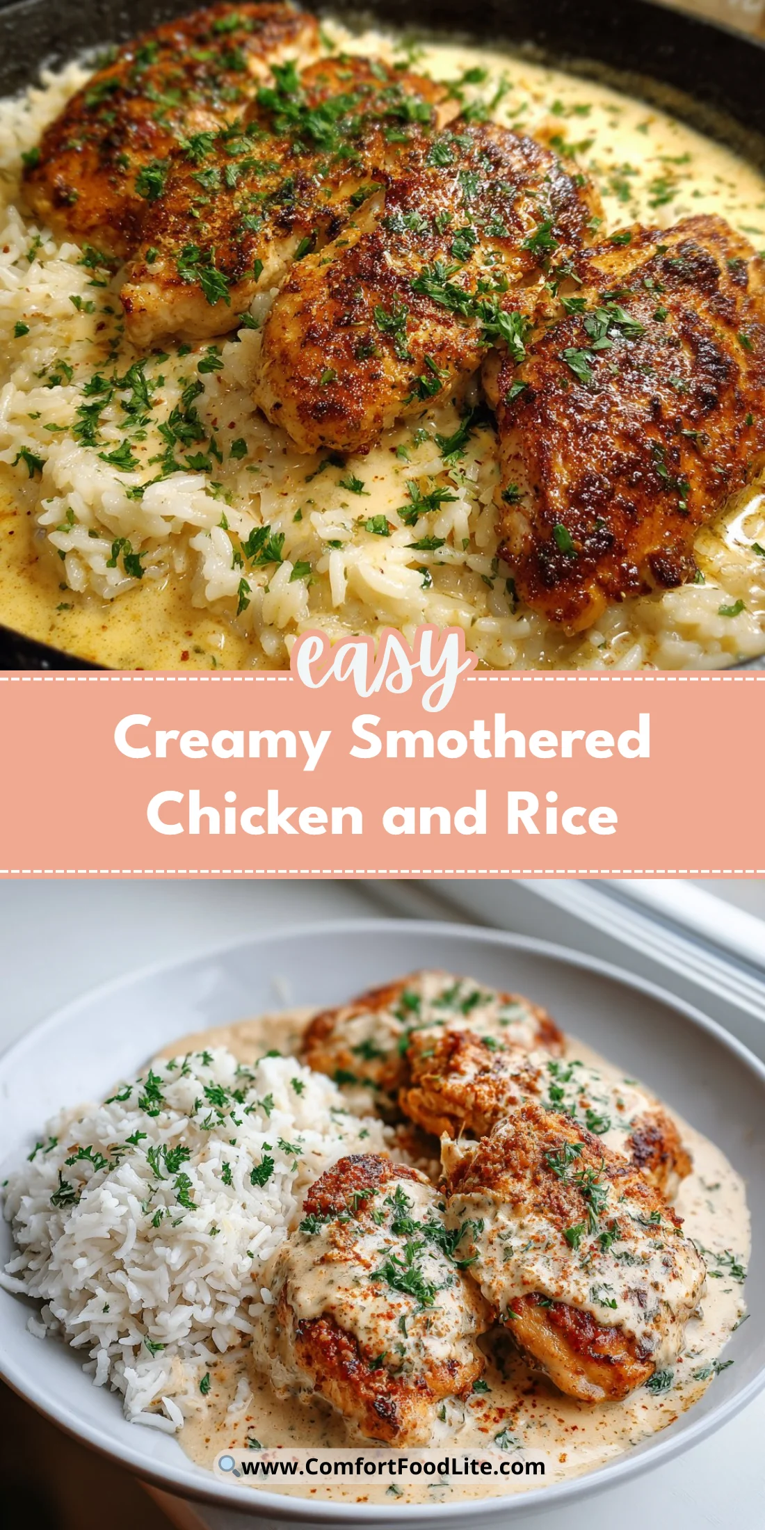 Creamy Smothered Chicken and Rice