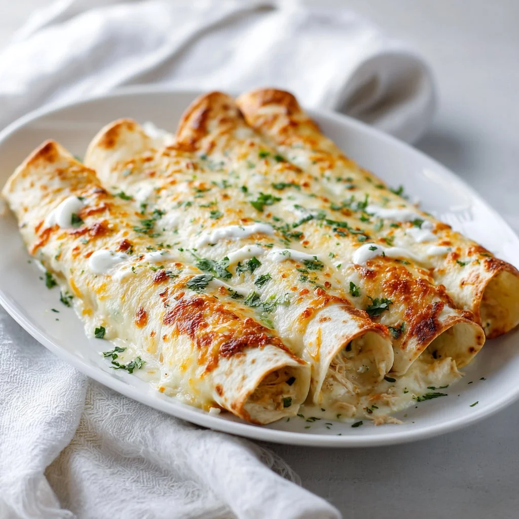 Creamy White Chicken Enchiladas