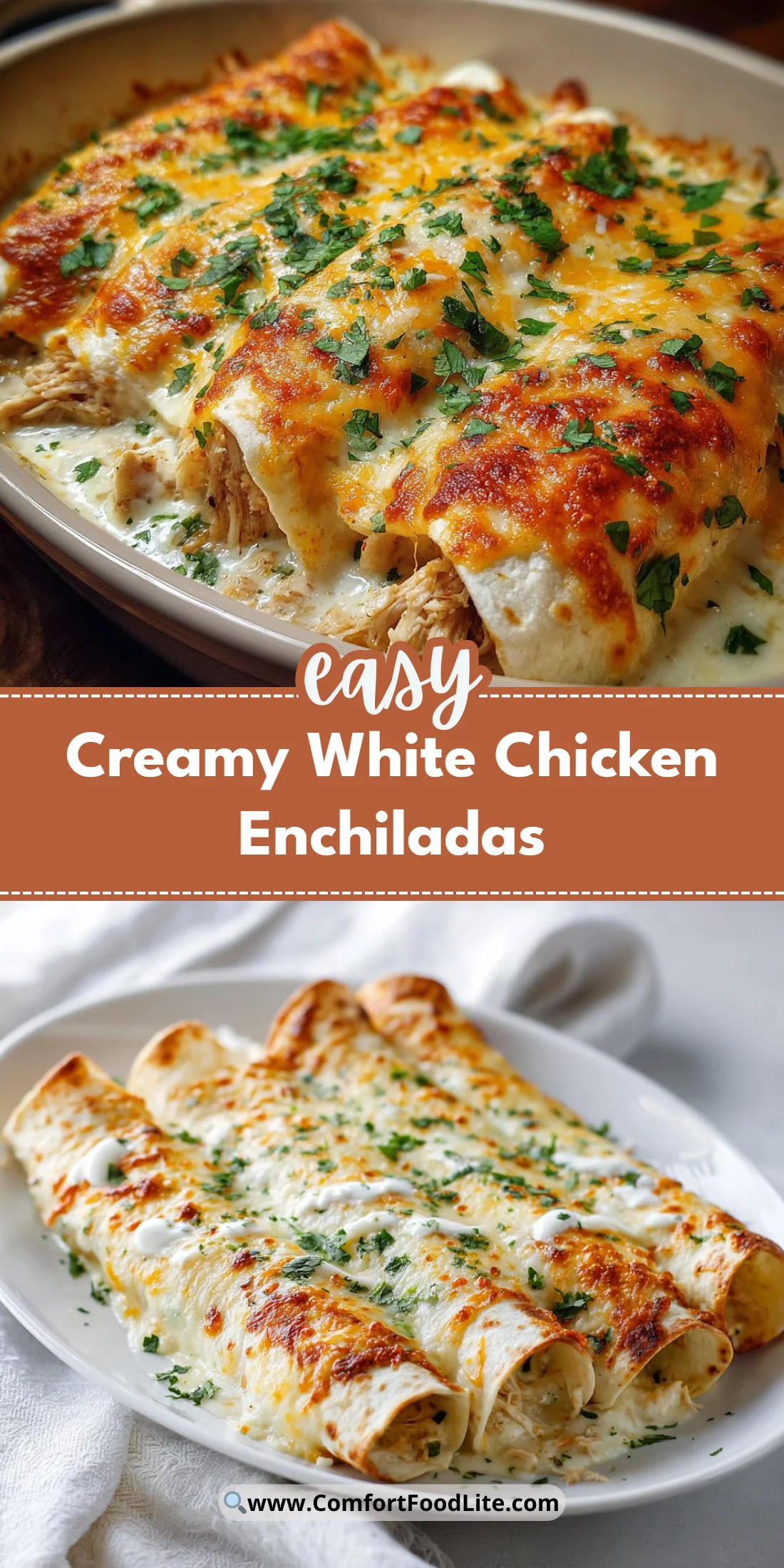 Creamy White Chicken Enchiladas