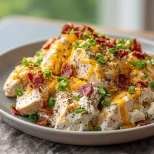 Delicious Crock Pot Crack Chicken served in a bowl with toppings