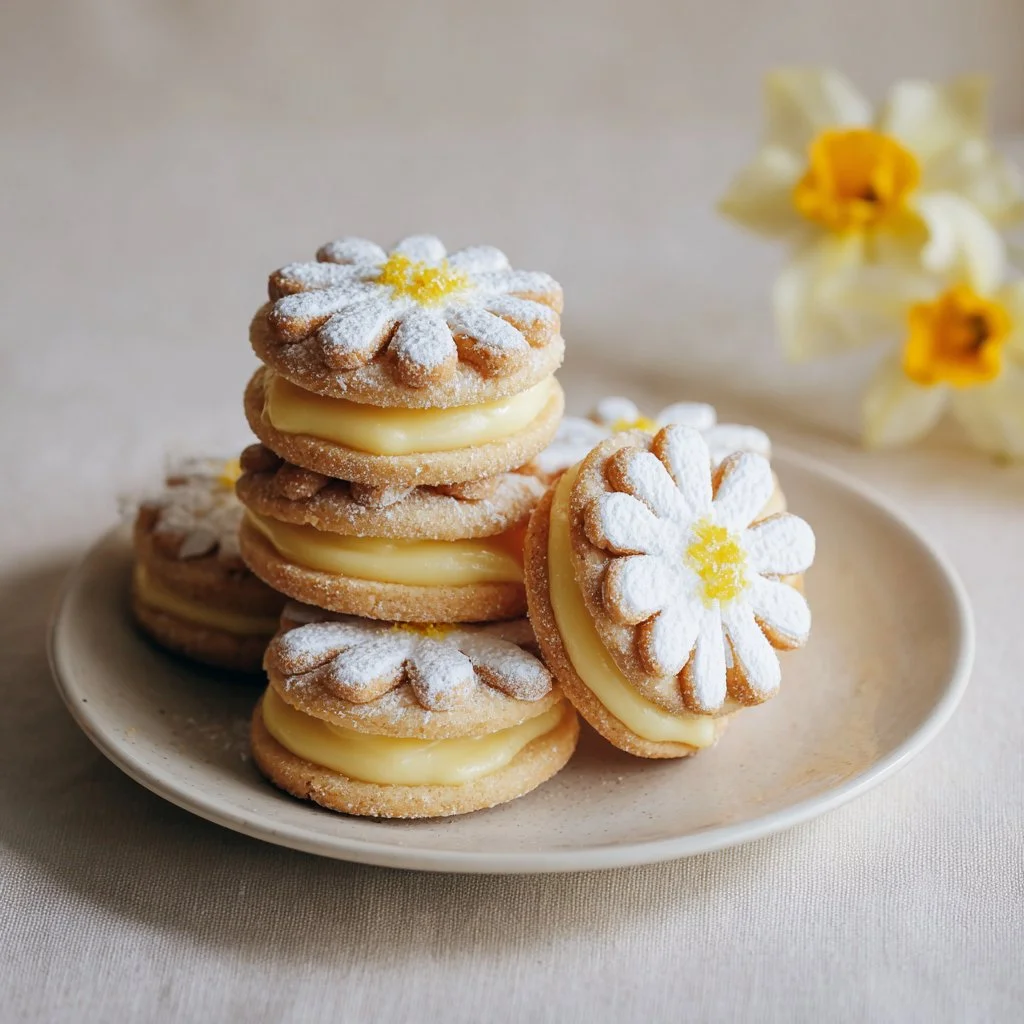 Daisy Cookies filled with Lemon Curd