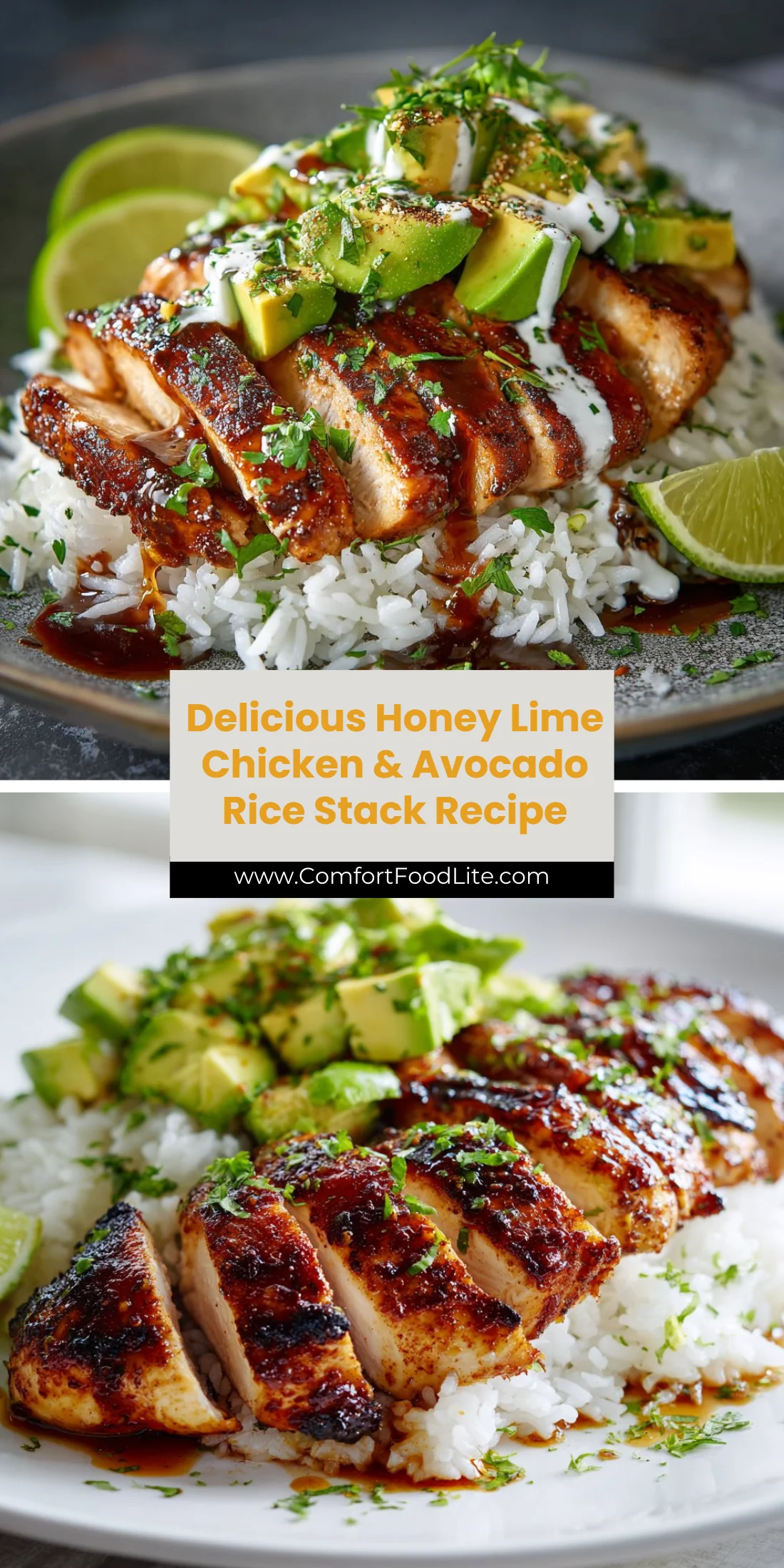 Delicious Honey Lime Chicken & Avocado Rice Stack Recipe