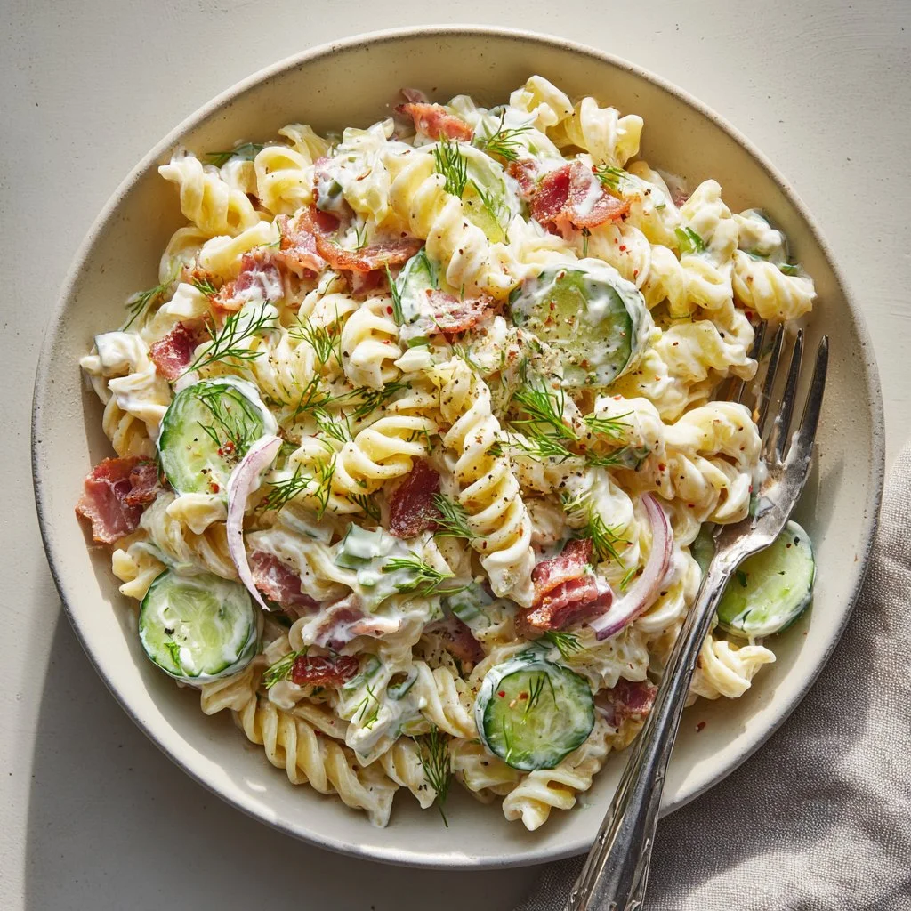 Dill Pickle Bacon Pasta Salad