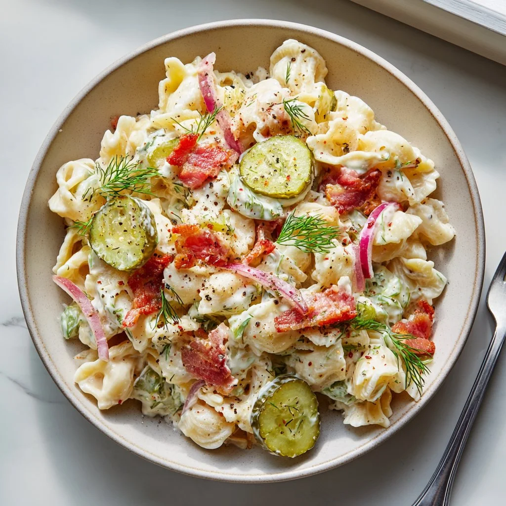 Dill Pickle Bacon Pasta Salad