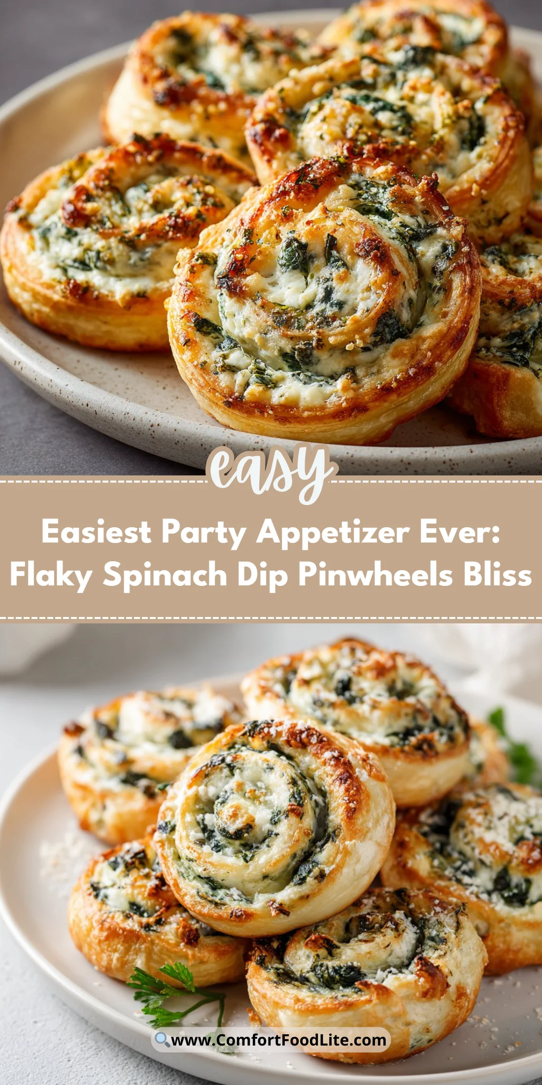 Easiest Party Appetizer Ever: Flaky Spinach Dip Pinwheels Bliss
