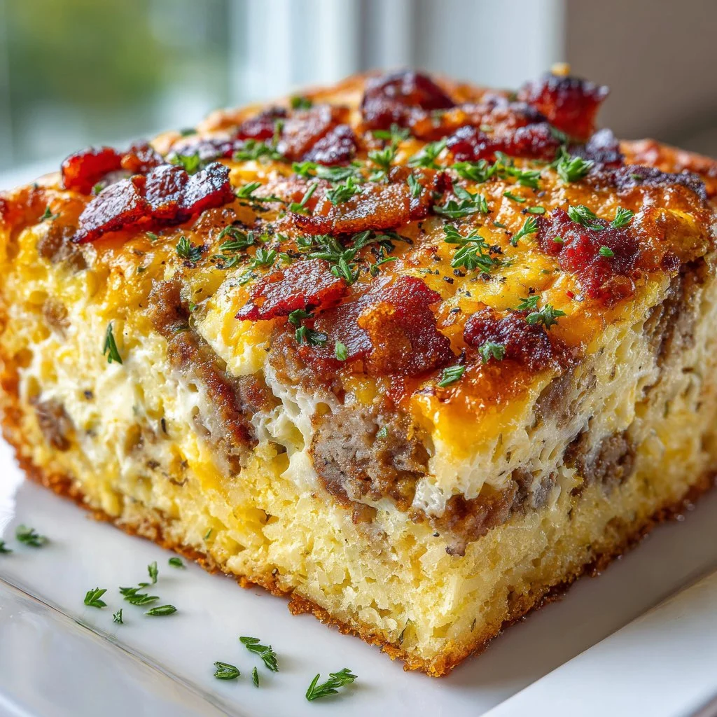 Delicious Easy Crack Breakfast Casserole served in a baking dish