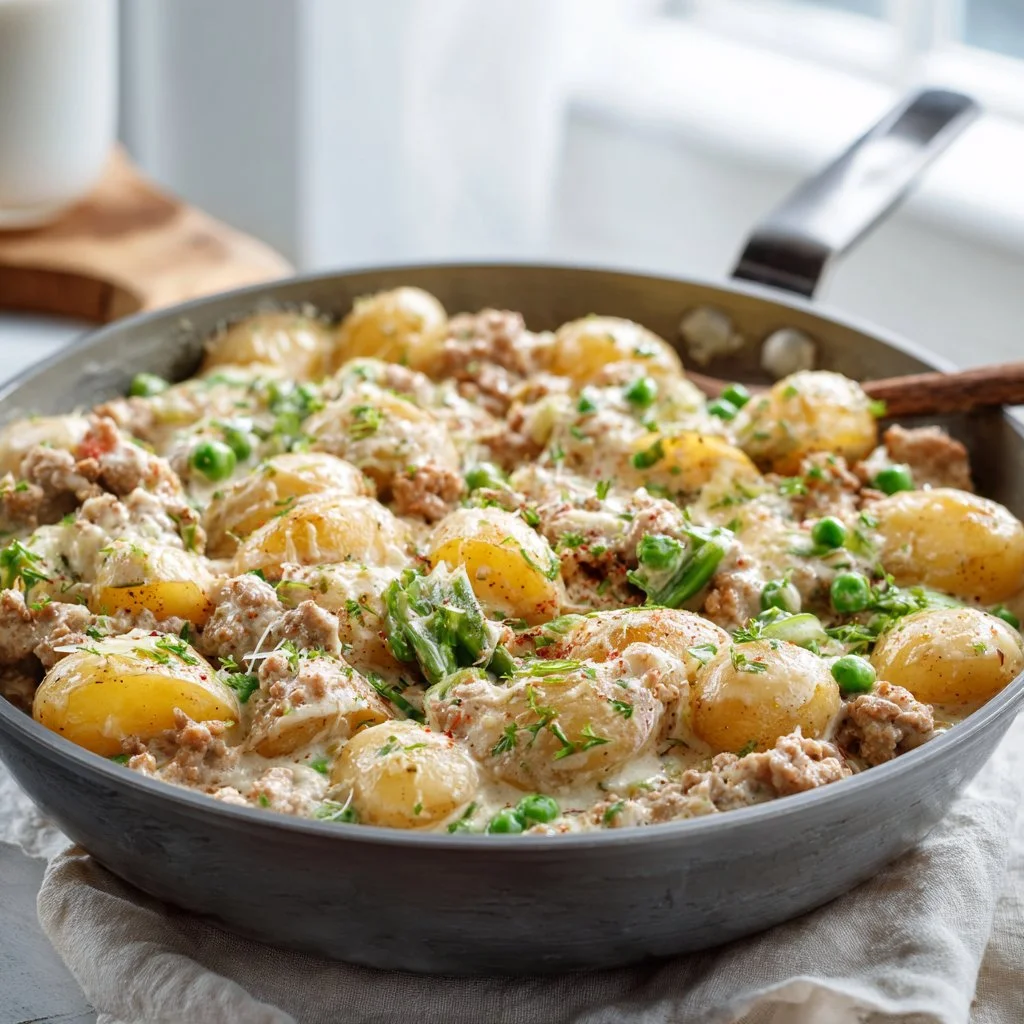 Easy One-Pan Creamy Meat & Potato Skillet (30-Minute Meal)
