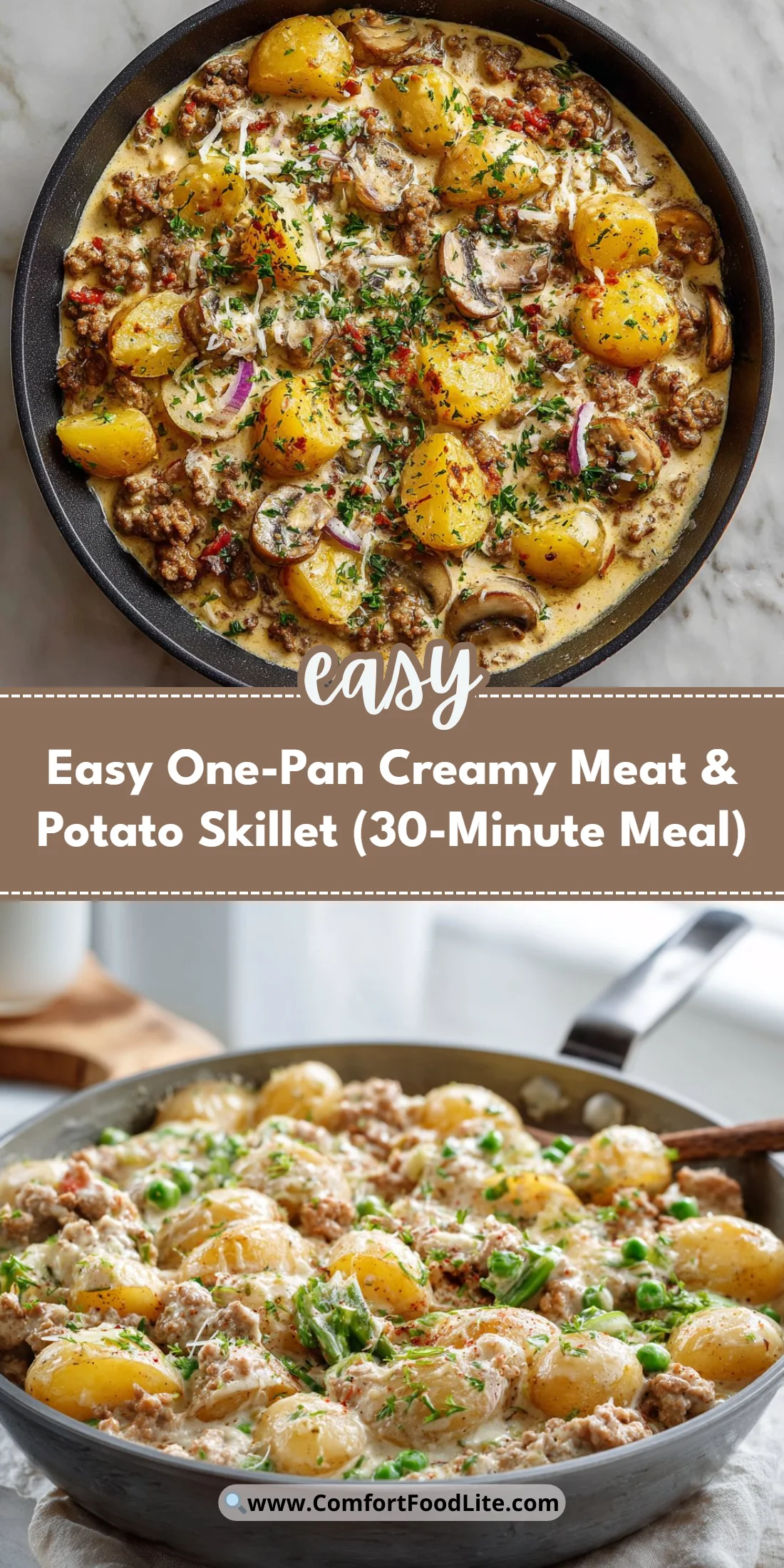 Easy One-Pan Creamy Meat & Potato Skillet (30-Minute Meal)